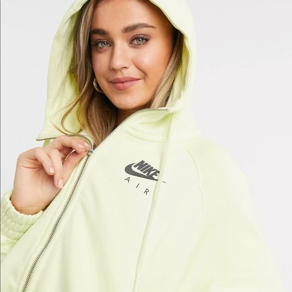 Nike air neon yellow FZ zip hoodie jacket L NWOT - Picture 4 of 4